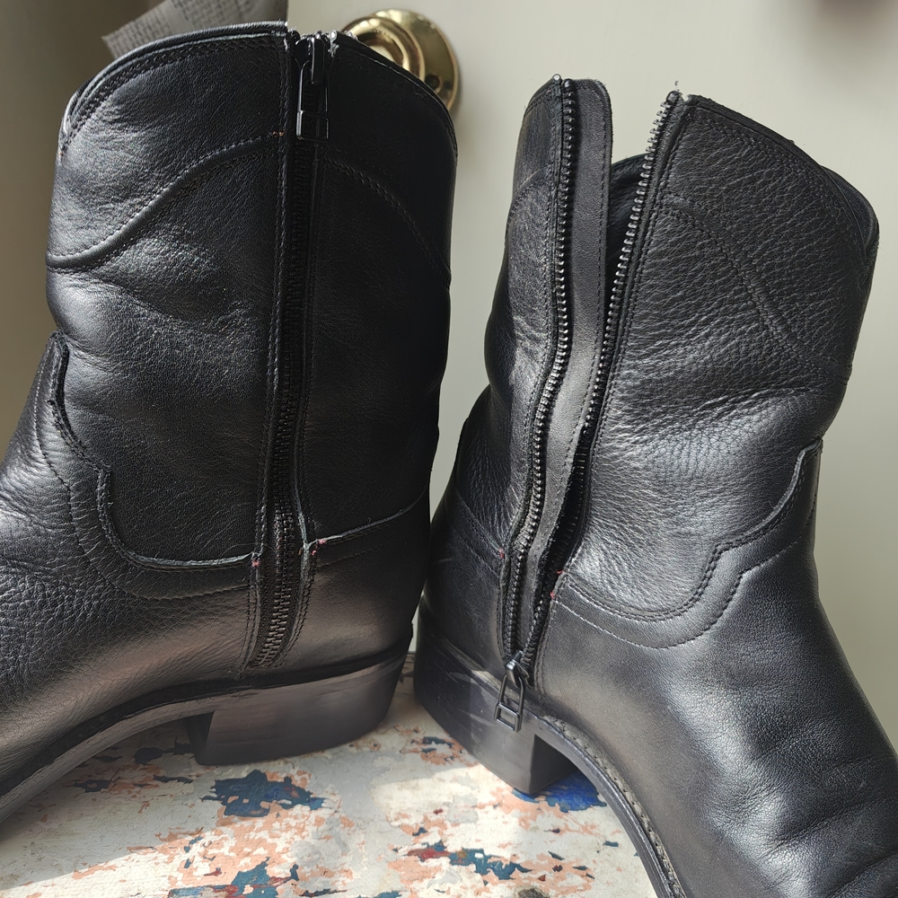 Tecovas Midnight Black Cowhide Side-Zip Western Boots - Picture 4 of 7